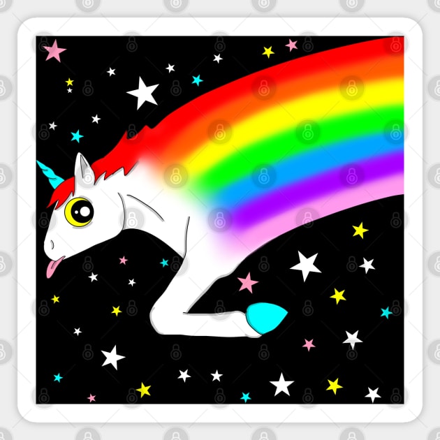 Shooting rainbow unicorn Sticker by MelanieJeyakkumar